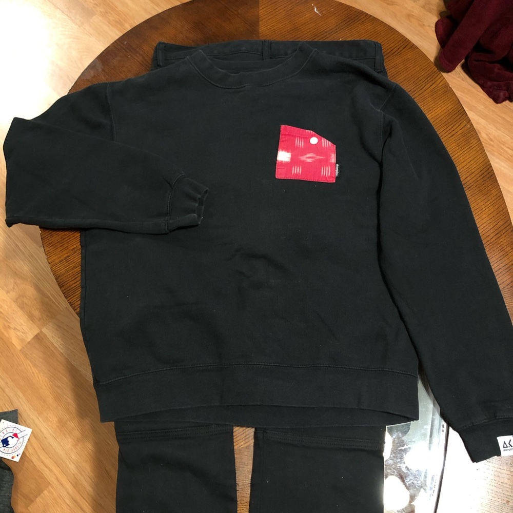 Akomplice Brand Black Crewneck Pocket Sweater